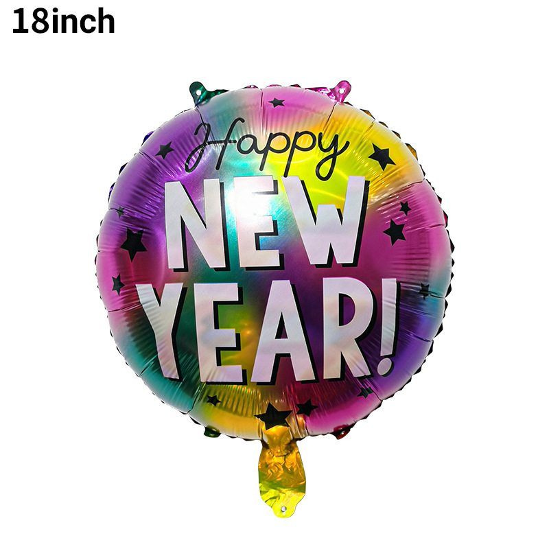 Decoración de fondo de Año Nuevo, globos de aluminio, marco de fotos con botella de FELIZ AÑO NUEVO, decoración de fiesta, arreglo de globos