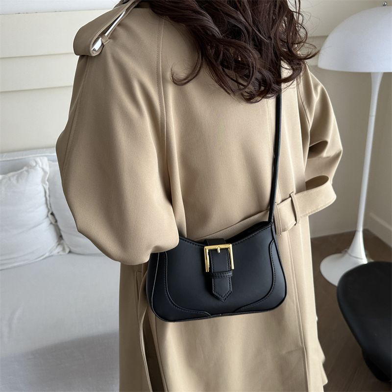 Bolso retro para axila para mujer 2024 nuevo estilo otoño e invierno bolso de mensajero de un solo hombro de todo fósforo diseño de nicho textura popular bolso femenino