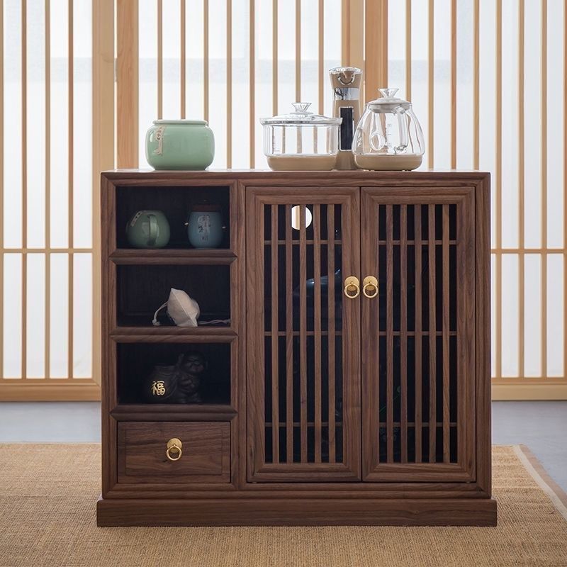 新しい中国風の古いニレ茶キャビネット無垢材シンプルなホームリビングルーム沸騰ステーションオフィスオールインワンティーテーブルティーサイドキャビネット|undefined
