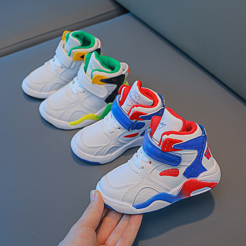 Basketball 2023 Herbst Winter Neue Jungen High Top Plüsch Sportschuhe Kleine und Mittlere kinder_voghion.com