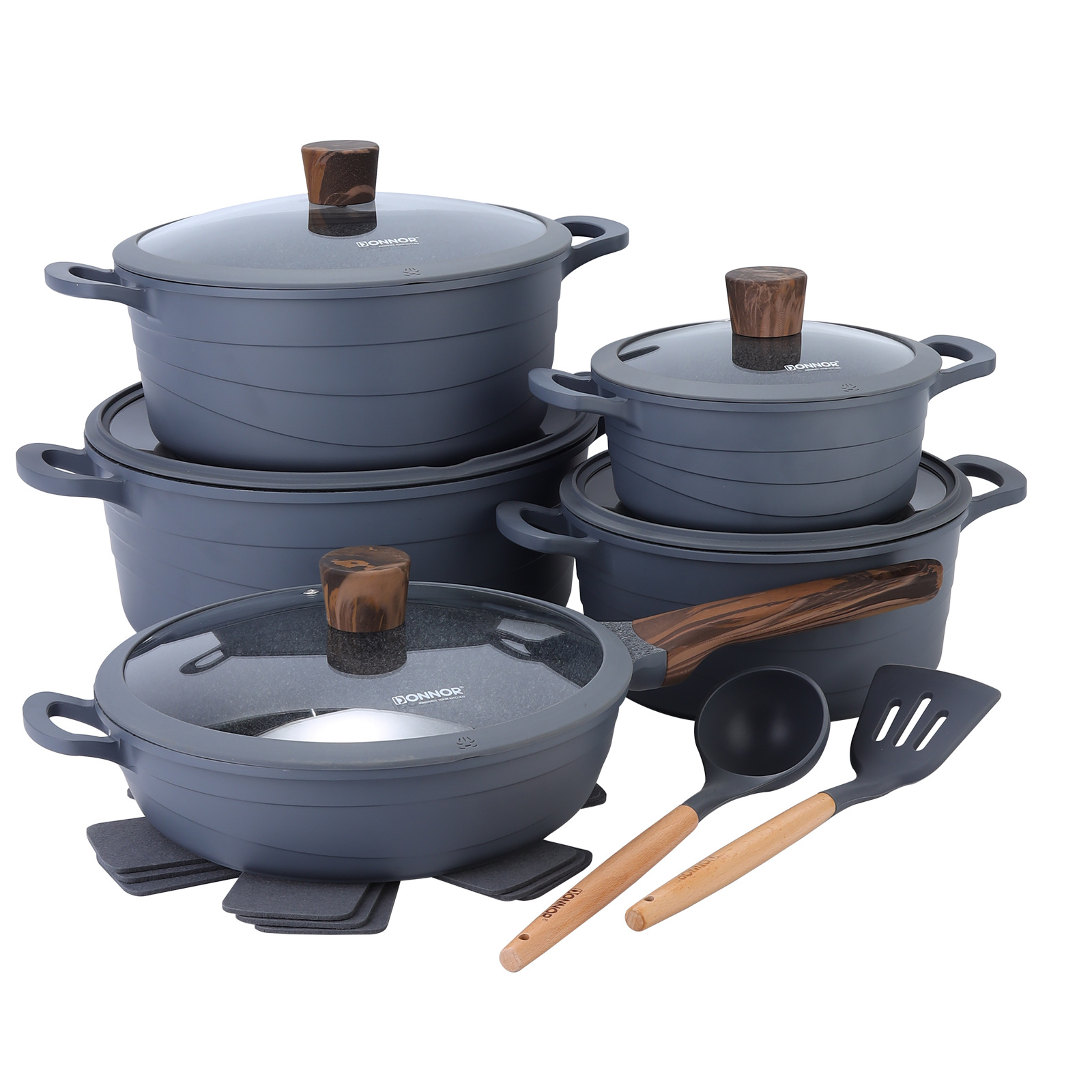 DONNOR 15 piezas de conjunto de olla de cocina de ondas, conjunto de olla de cocina image 7
