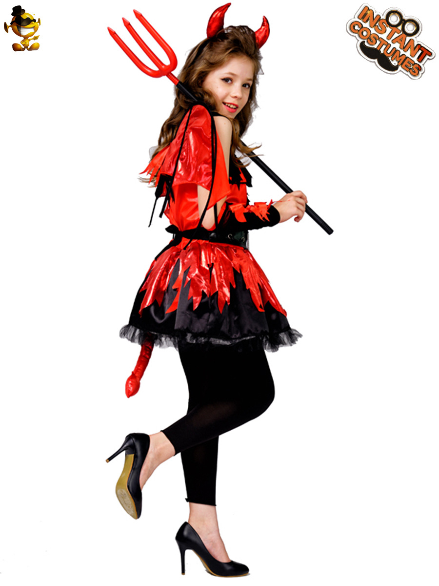 Los niños de Halloween rojo diablo Grim Reaper partido traje papel juego rendimiento distribución al por mayor