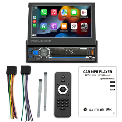 Special Clearance Price 7inch Retractable Screen Car MP5 Navigation Bluetooth Connectivity Reversing Camera Central Control Car System CarPlay (DVD Navigation) - 9901c-wired-carplay-7inch-universal-car-mounted-mp5-retractable-navigation-screen