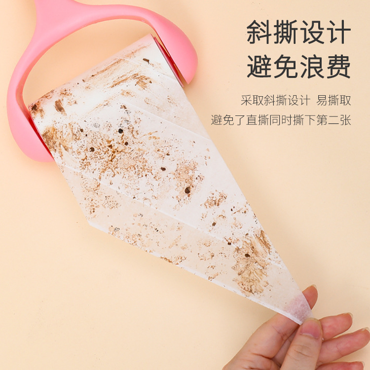Yiwu pelo pegado máquina rollo de papel hogar papel pegajoso desgarrable rodillo pegajoso hogar oblicuo rodillo de lagrimeo cepillo rodillo pegajoso tubo 10cm