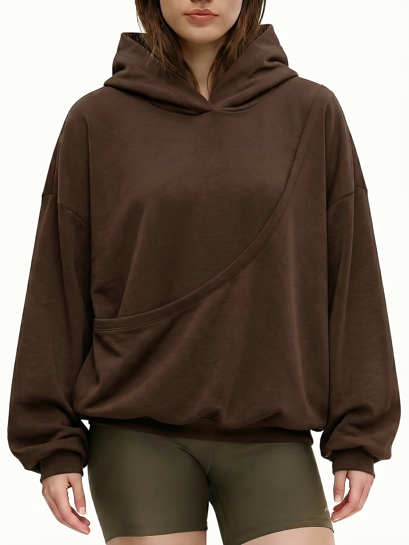 Women's Loose Casual Pullover Hoodie With Pet Pouch For Spring_voghion.com