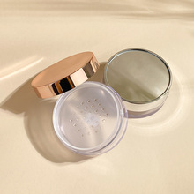 圆形定妆散粉盒包材 喷镀亮银盖散粉盒18g面部蜜粉定妆粉空盒包材