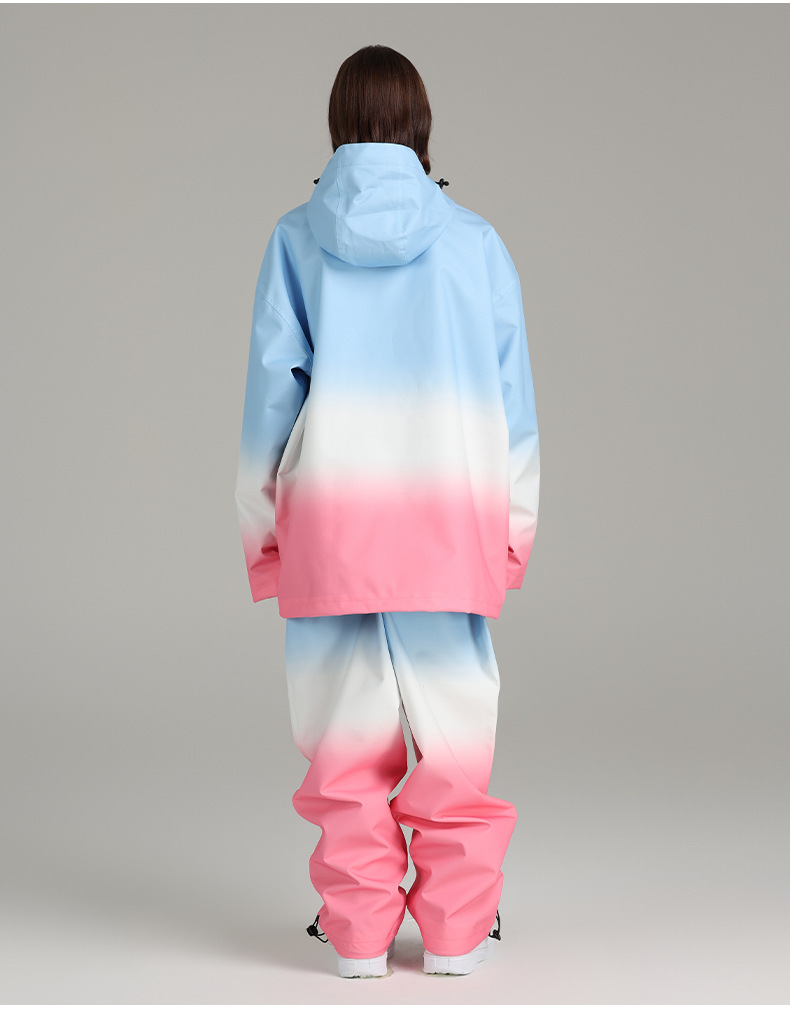 スノボウェア メンズ Lサイズ ピンク スキーウェア 上下セット