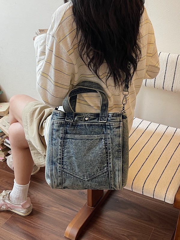 Bolso de mano de denim retro mujer 2026 nueva moda transfronteriza mochila de hombro de viaje bolsa de ocio image 4
