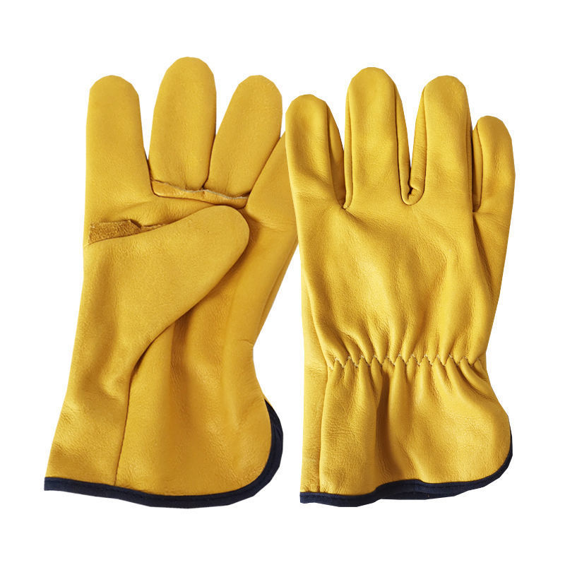 Comercio exterior mayorista grueso guantes de soldadura de piel de vaca guantes de protección térmica guantes cómodos guantes de trabajo de transporte de seguro laboral corto