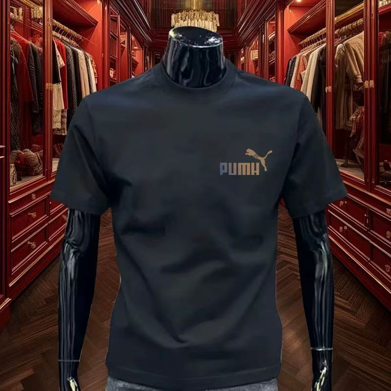 夏のハイエンドビッグブランドシンプルなラウンドネック半袖Tシャツメンズボディトップヨーロッパ高級韓国Tボトムシャツ|undefined
