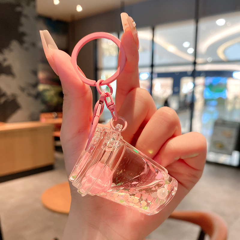 Cartoon Dream Bear Girl Keychain leche rosa muñeca adorable bolso de pareja colgante pequeño regalo al por mayor