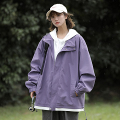 突撃服偽二枚の工装コート男女同型カップル春秋帽子上着ゆるいジャケット