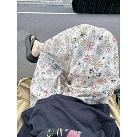 韩系简约风碎花印花阔腿睡裤女夏季新款软糯糯舒适居家长裤可出门