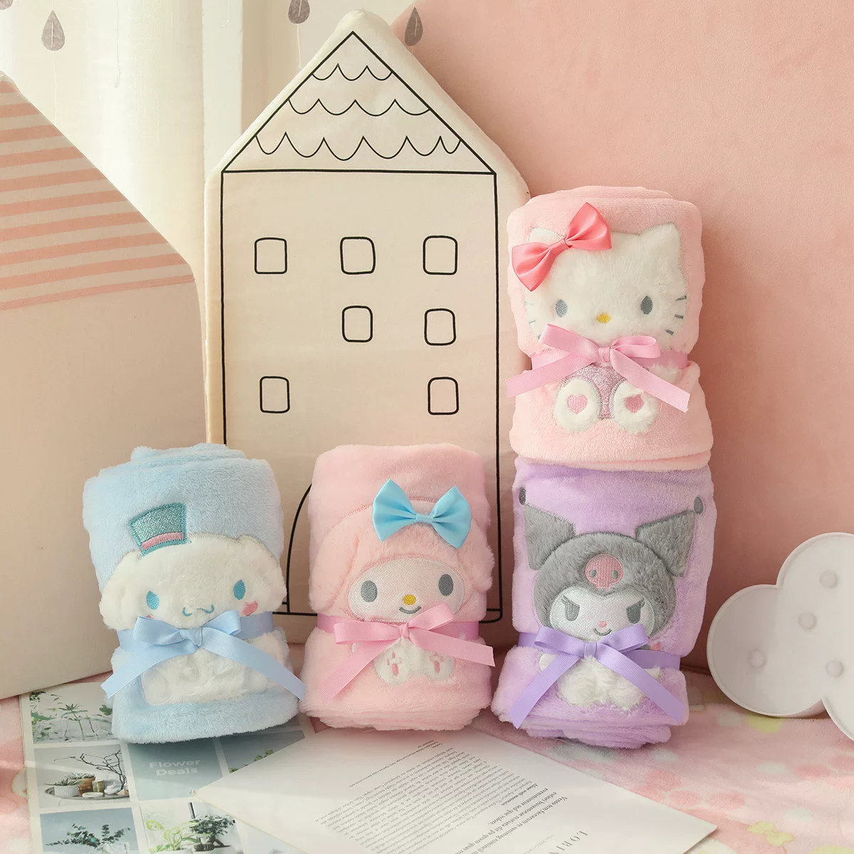 Мультяшное коралловое фланелевое одеяло для сохранения тепла, увеличенная плотность