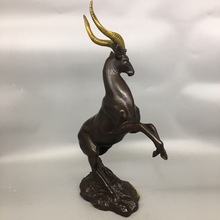 铜羊摆件领头羊高档黄铜工艺品现代家居客厅玄关办公室装饰品摆设