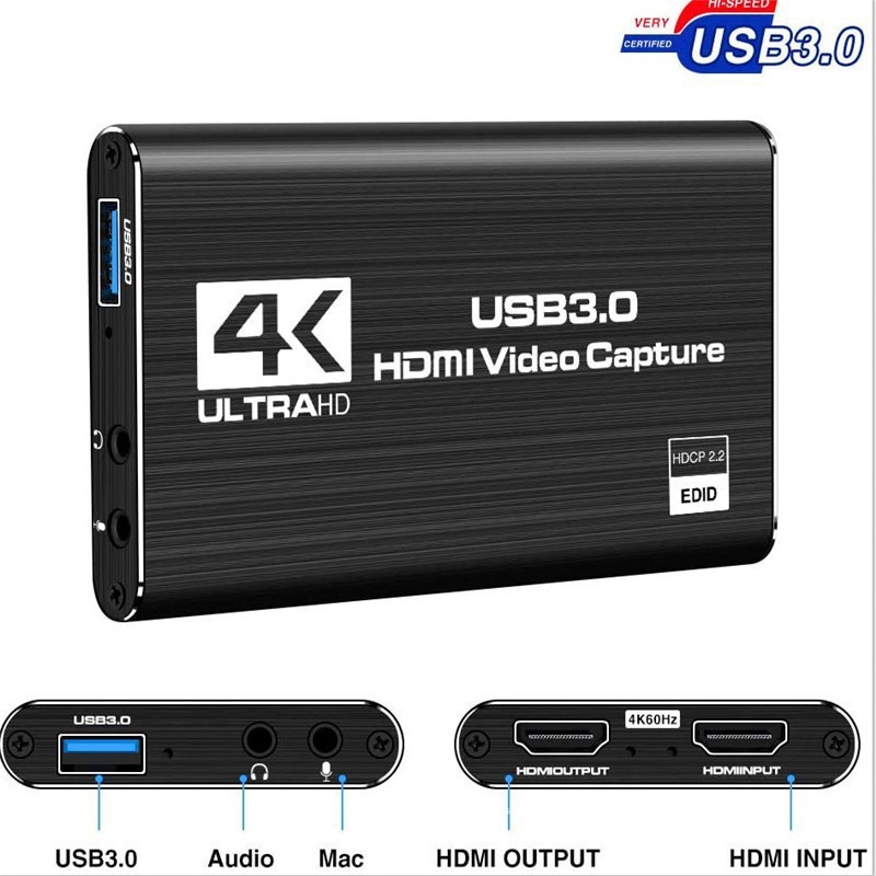 工場直販 USB3.0 ビデオキャプチャカード 4K30HZ USB3.0 - HDMI 高解像度ビデオゲームライブストリーミング|undefined