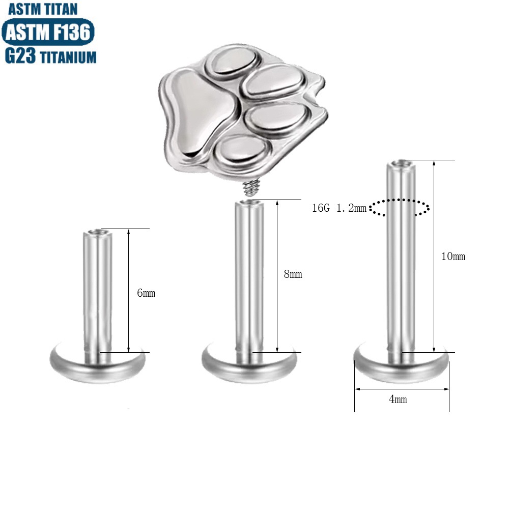 F136 Titanium Alloy Lip Ring Small Ear Nail Thread Inner Tooth Ear Bone Nail Tragus Piercing Earring Cartilage Ring Snake Lip Nail detail image 19
