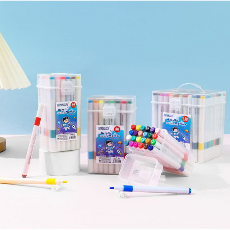 Authentic Acrylic Marker Pen 120 Colors Kidsren's Art Special Watercolor Pen Waterproof and Impermeable Stackable Color Pen