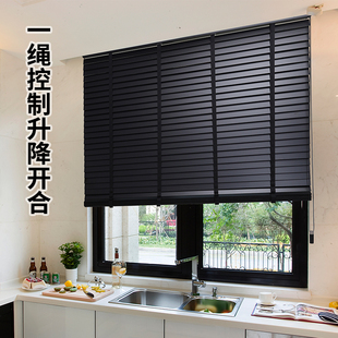 Ll Solid Wood Blinds Soft Gauze Living Room Office Restaurant Study Roller Blinds Blackout Sunshade Waterproof Roller Lift