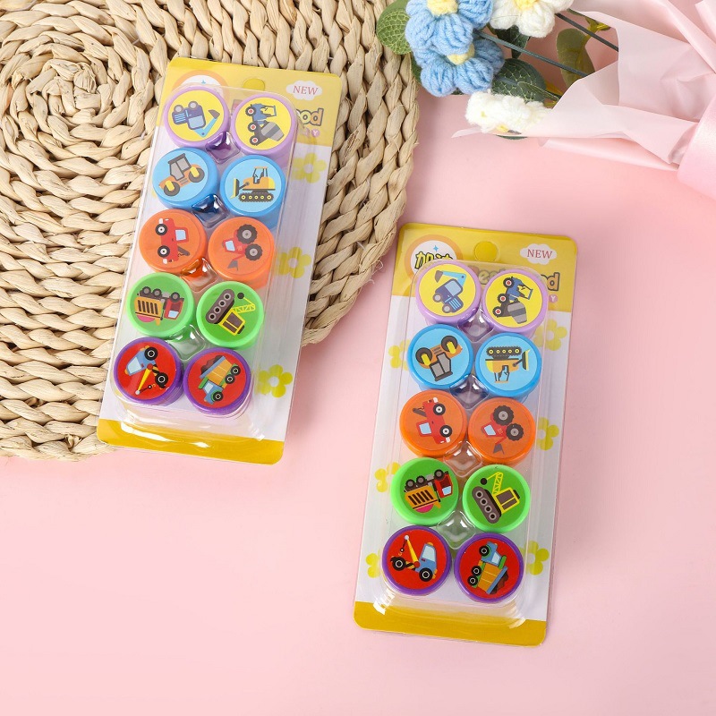 Pony Boley sellos de niños recompensas cuentas de mano juguetes dibujos animados lindos corazón de una niña púrpura sello Pony papelería.