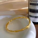 钛钢不掉色竹报平安竹节金色开口手环闺蜜节节高升手镯闺蜜节礼物