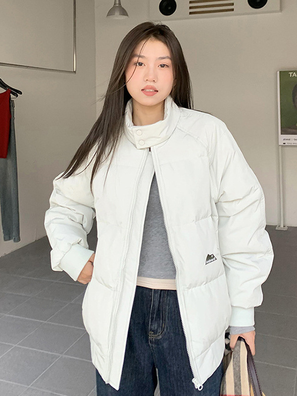 橘子树在哪儿立领羽绒棉服女冬季纯色百搭中性风宽松保暖情侣外套|undefined