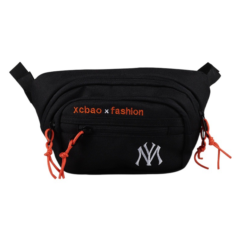 Bolso de los niños de moda estilo coreano lienzo contraste color cintura bolsa bebé monedero moda fresco chico guapo carta crossbody pecho bolsa