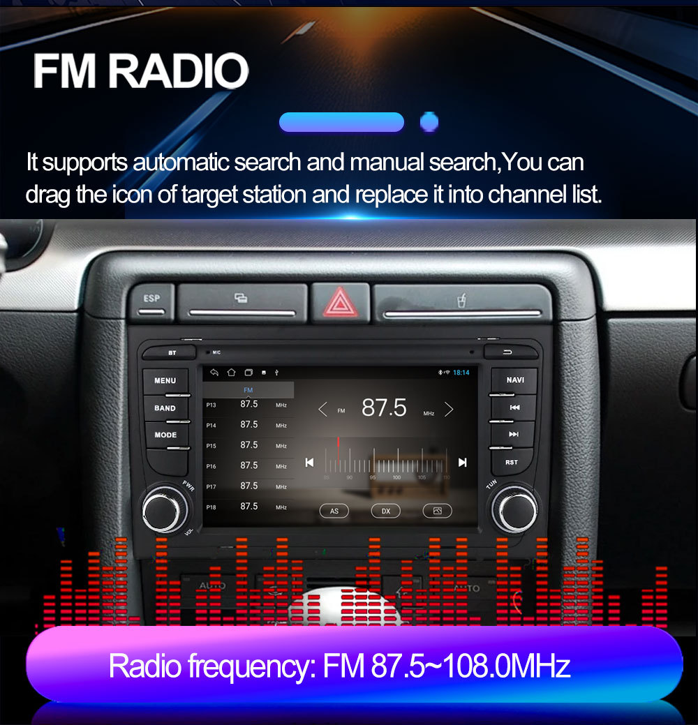 Suitable for 7inch Audi A4 Android Car Navigator Gpsmp5 Bluetooth Navigation All-In-One Carplay