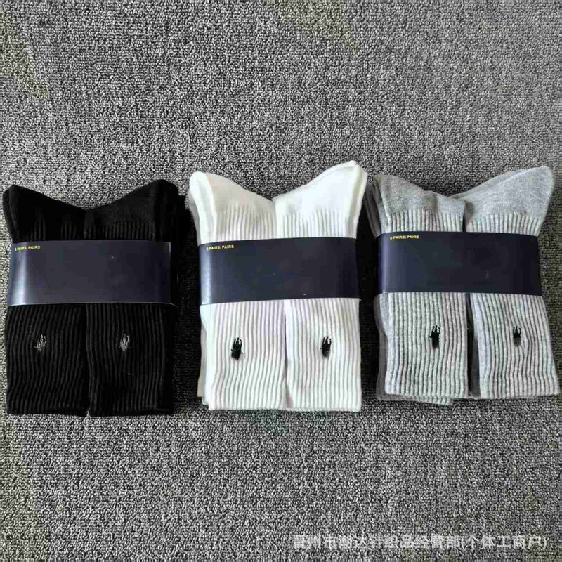 Cross-Border Trade 6-Pack Pony Cotton Socks Mid-Length Sports Socks Towel Bottom Men's Socks Short Socks Manufacturer Wholesale