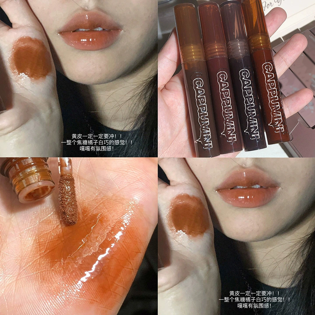 Acrylic lip gloss, mirror effect, high‑shine, 7 shades (01–07)