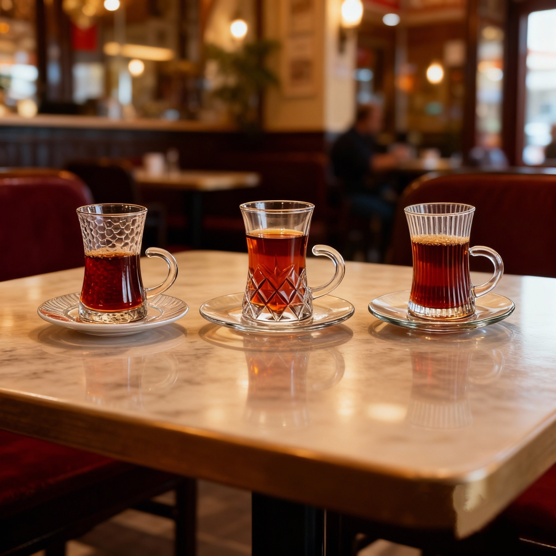 Taza de té turco resistente al calor simple al por mayor con mango de taza de té de vidrio con mango de taza de café con set de platos
