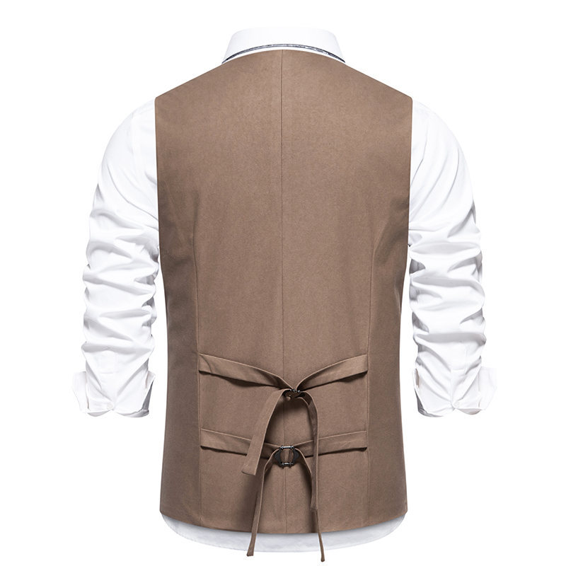 Gilet Costume Vintage Homme Tweed – Élégant Sans Manches Avec Boutonnière, Idéal Oktoberfest, Mariage Ou Fête