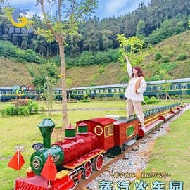 旅游景区户外观光电动火车轨道网红高铁无动力小火车复古蒸汽火车