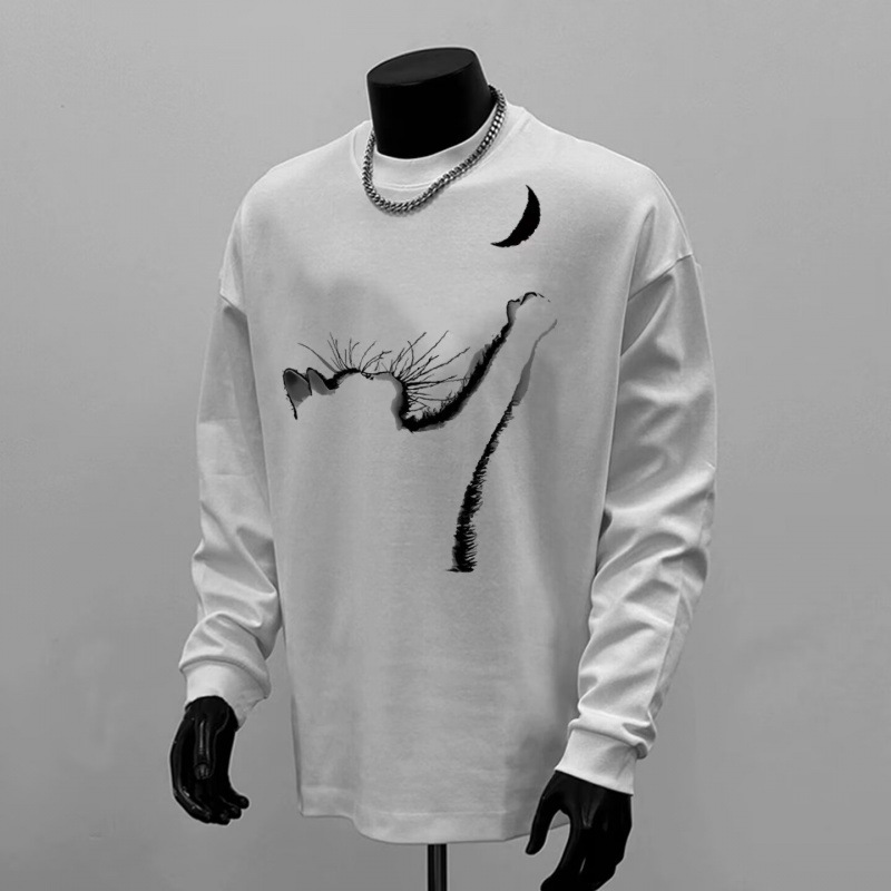 Collaboration Black and White Cat Hoodie Men's 2025 New Spring and Autumn American Style Loose Crew Neck Couple Outerwear