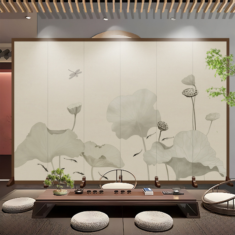Pantalla de estilo chino sala de estar puerta de entrada cubierta oficina hotel paisaje pintura plegable pantalla plegable móvil clásica