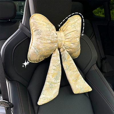 Car Lumbar Support Pillow, Waist support - new-chinese-style-headrest-gold-1-piece