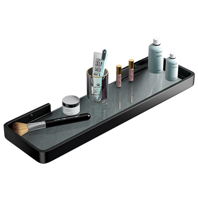 Baño sin perforaciones estante de almacenamiento de pared inodoro lavabo cosmético espejo de vidrio frontal de almacenamiento