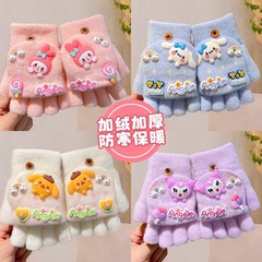 2025新款儿童手套冬季女孩冬天五指保暖可爱女童秋冬季三丽鸥