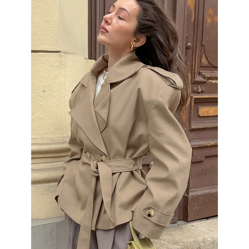 Loose Lace-Up Long-Sleeved Coat Coat Women's Design Sense Elegant Fashion Casual Commuter Top_ecoleips.com