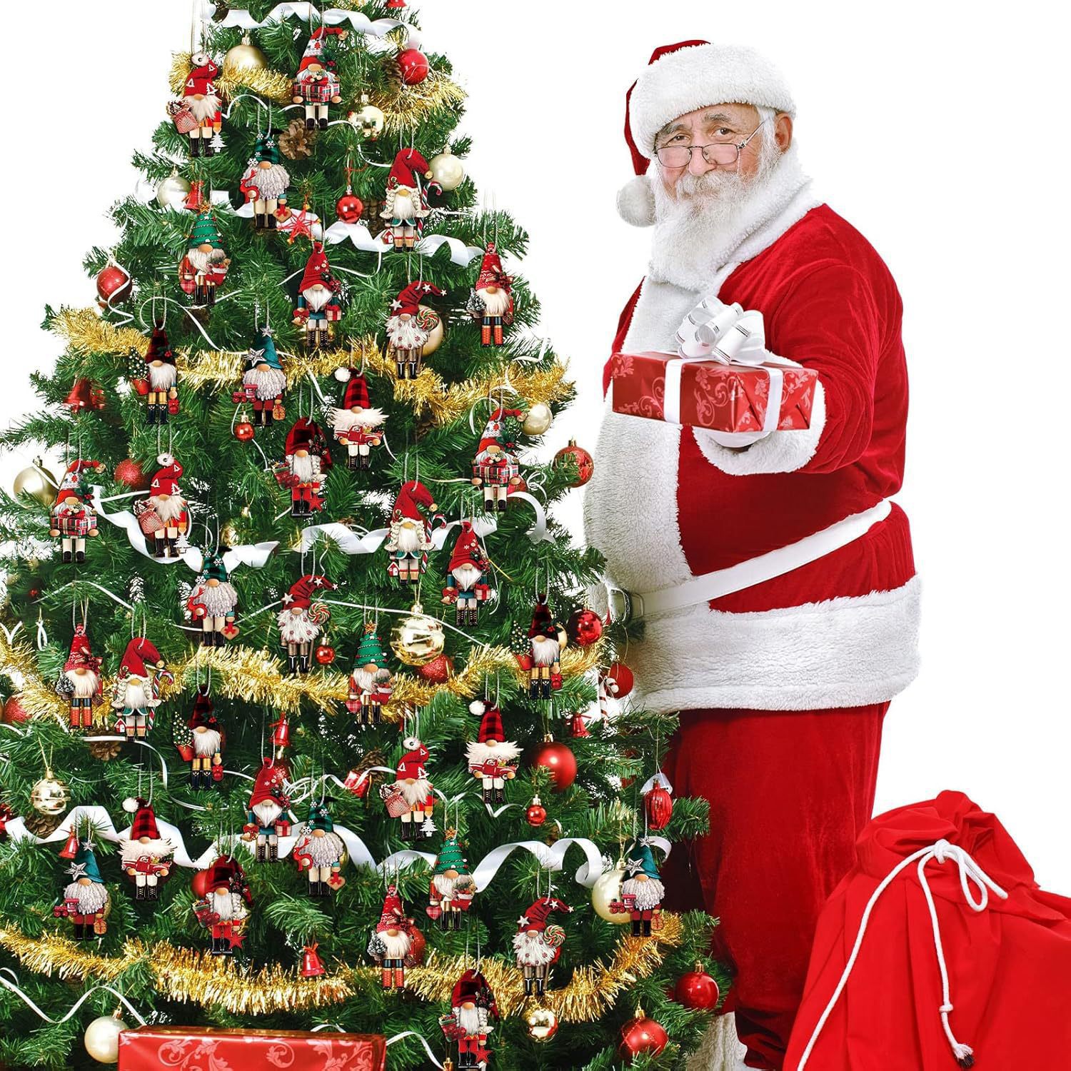 Set di ornamenti decorativi Schiaccianoci di Natale, soldato Schiaccianoci in legno, decorazioni da appendere per le feste_voghion.com