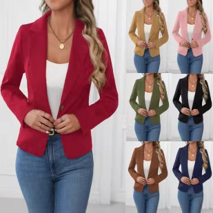 2026 New Amazon Wish Hot-Selling Women's High-End Solid Color Blazer Jacket