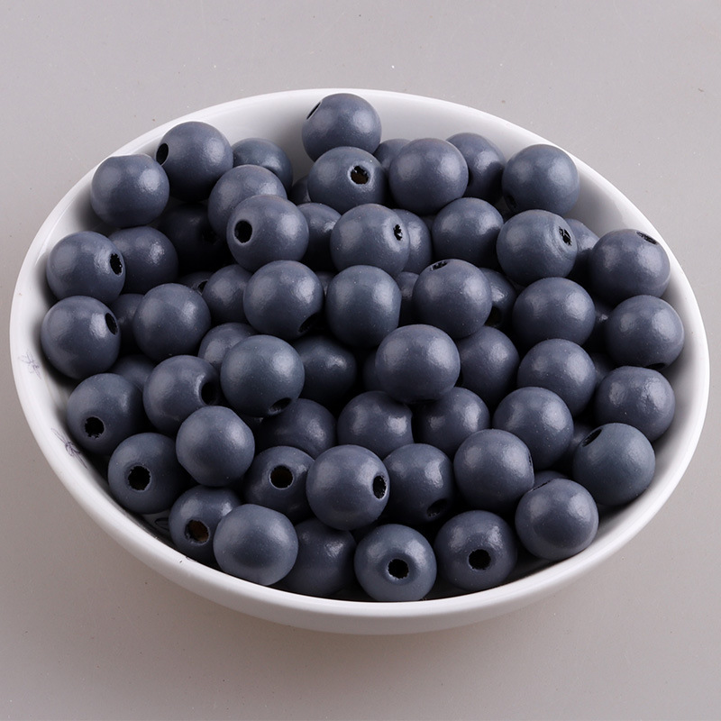 Accesorios de joyería de bricolaje color loto cuentas redondas de madera color caramelo cuentas de madera macarons cuentas de madera al por mayor