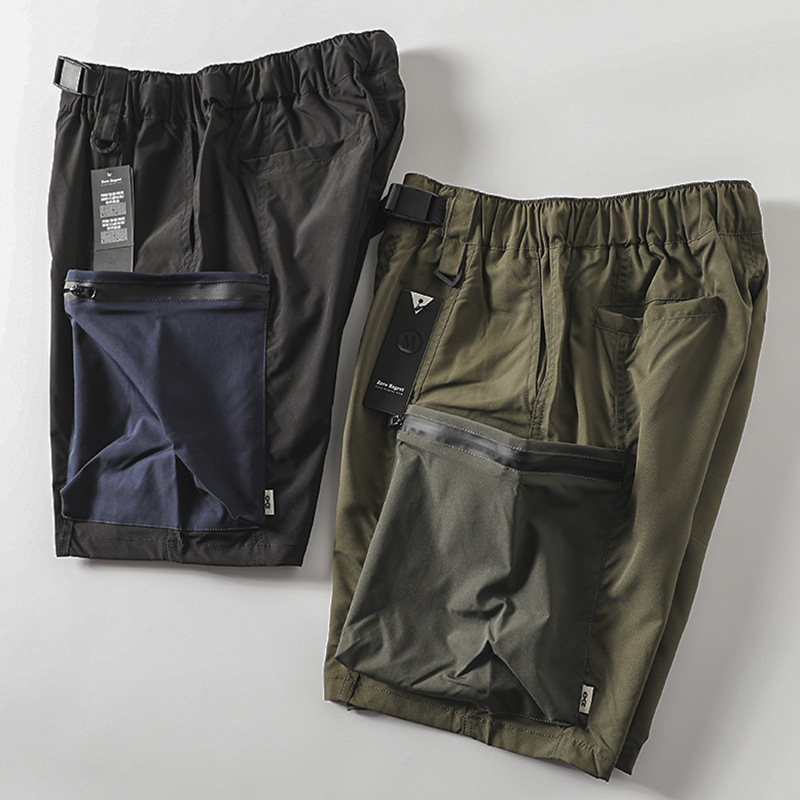 Japanese-style Harajuku Fan Large Pocket Tooling Shorts plus size Fat Men's Summer Thin Quick-drying Loose Shorts