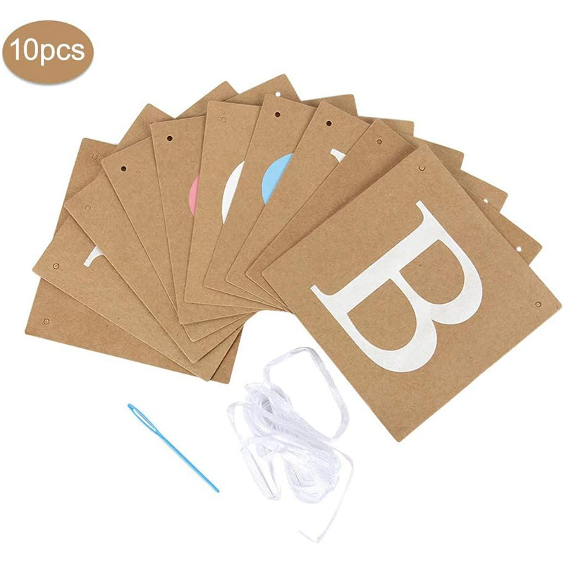 Guirnalda de letras BOYORGIRL transfronteriza de papel kraft para revelación de género de niño o niña, decoración colgante para fiesta
