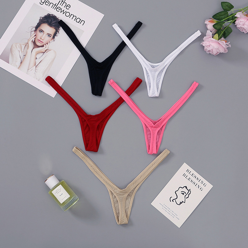 Mei Pure Fi European and American women's deep v thong women's vaginal t pants sexy hot girls sex pure and lustful foreign trade new style