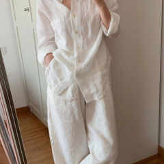 春と秋の女性用コットンとリネンのスーツ、新しいスタイル、シンプル、カジュアル、小さな香り、多用途