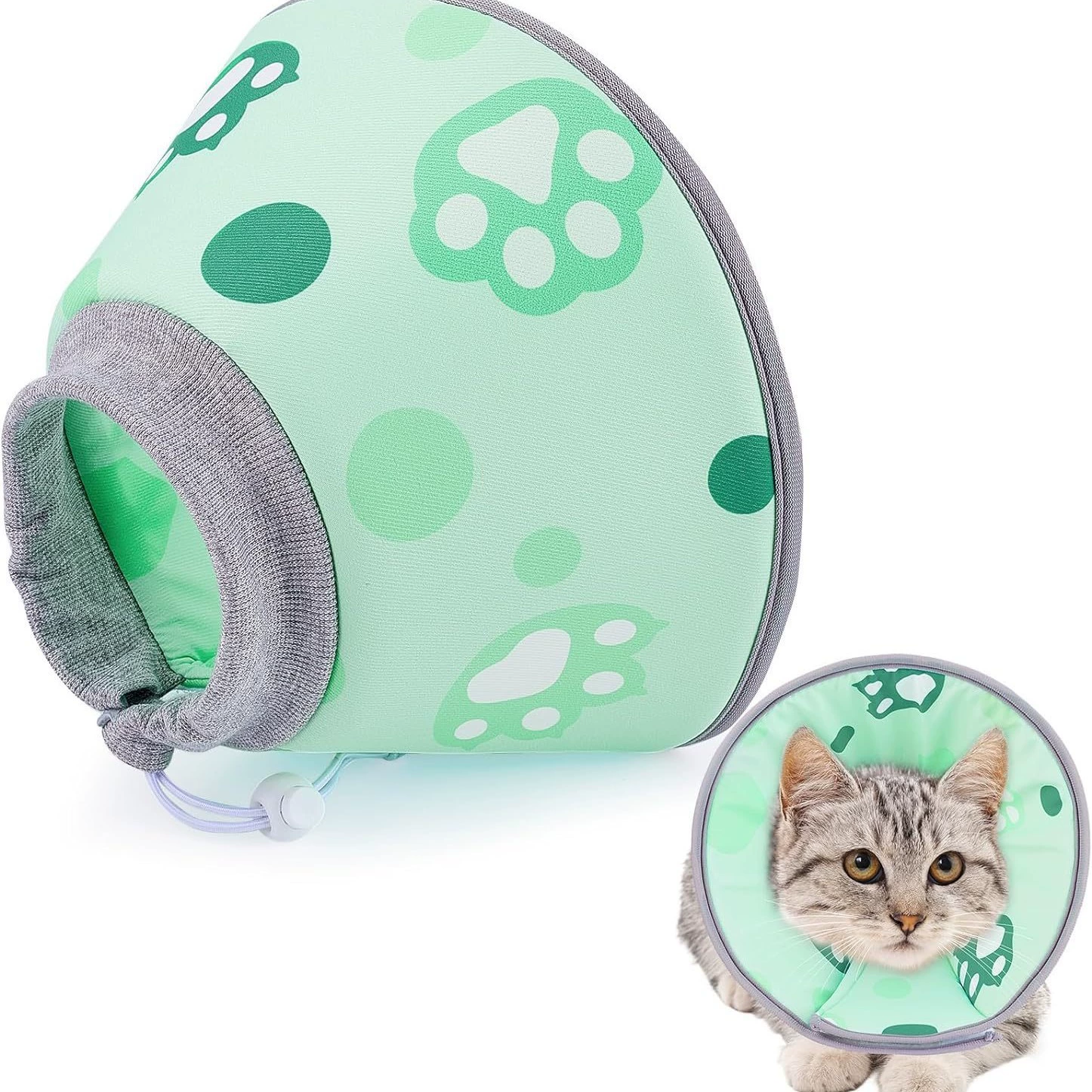 Amazon Новые товары для домашних животных Кольцо Элизабет Мягкий конический кошачий Регулируемый ошейник для кошек и собак с защитой от линьки