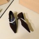 2355-K216 French pointed Mary Jane shoes for women, slim heels with pearls, versatile suede temperament, small single shoes