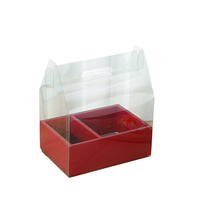 520 caja de postre de flores caja de regalo de confesión de pareja caja de embalaje de pastel portátil transparente caja de flores de regalo Qixi