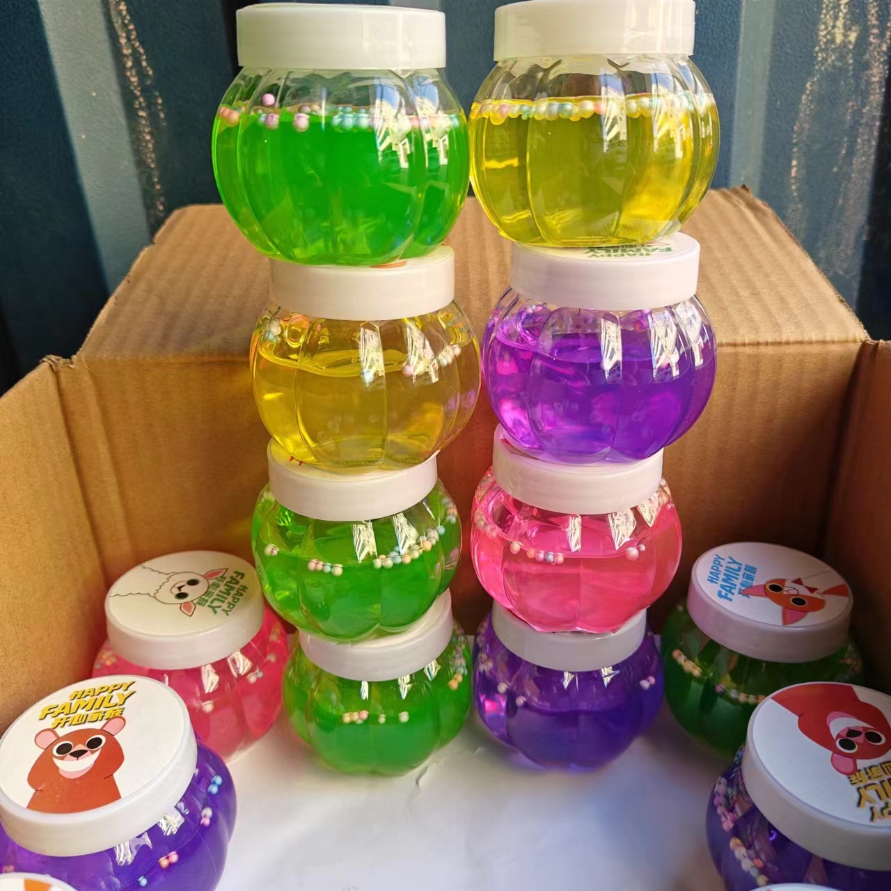 calabaza de lodo de cristal fabricantes de goma espumante botella de alta permeabilidad al por mayor Slime estand hecho a mano 2 yuanes grandes almacenes al por mayor